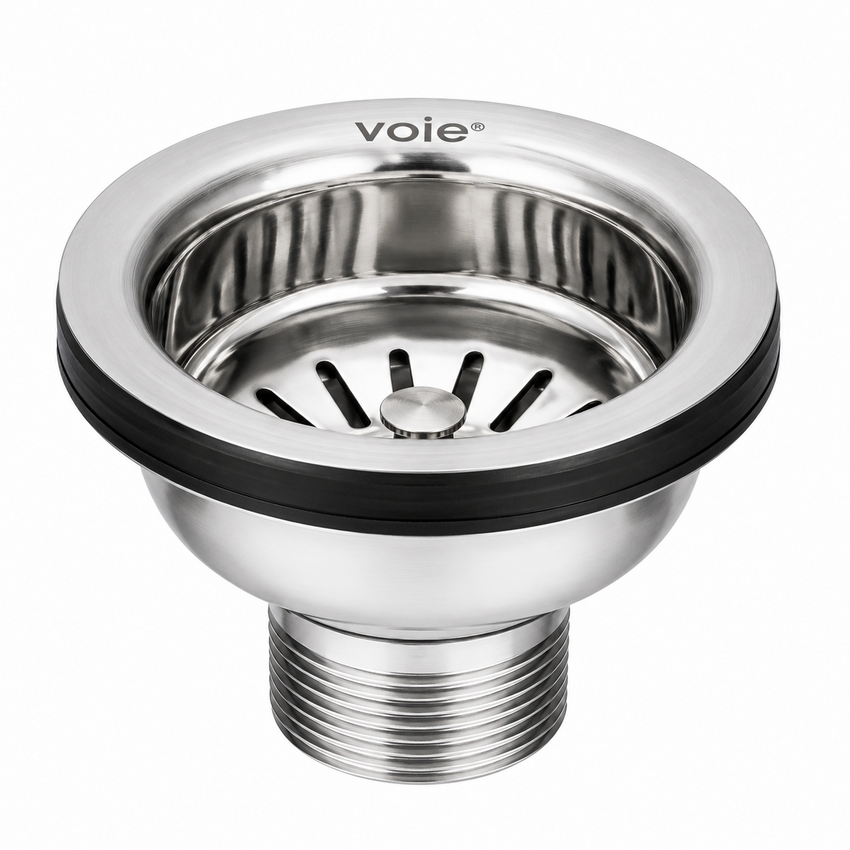 Stainless Steel Sink Waste Coupling with Metal Body & Strainer