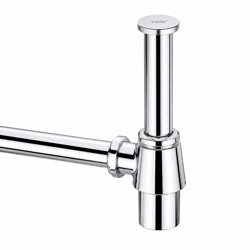 Premium Brass Bottle Trap (Round Design, Chrome Finish)