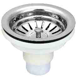 Stainless Steel Sink Waste Coupling with PVC Body & Strainer